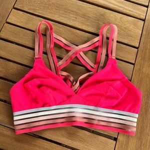 Free People Movement Neon Pink Mesh Bra, NWT, size extra small